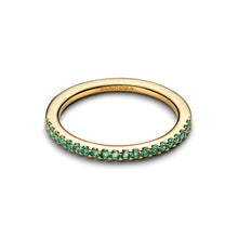 Load image into Gallery viewer, Sparkling Green Half-Eternity Band Ring
