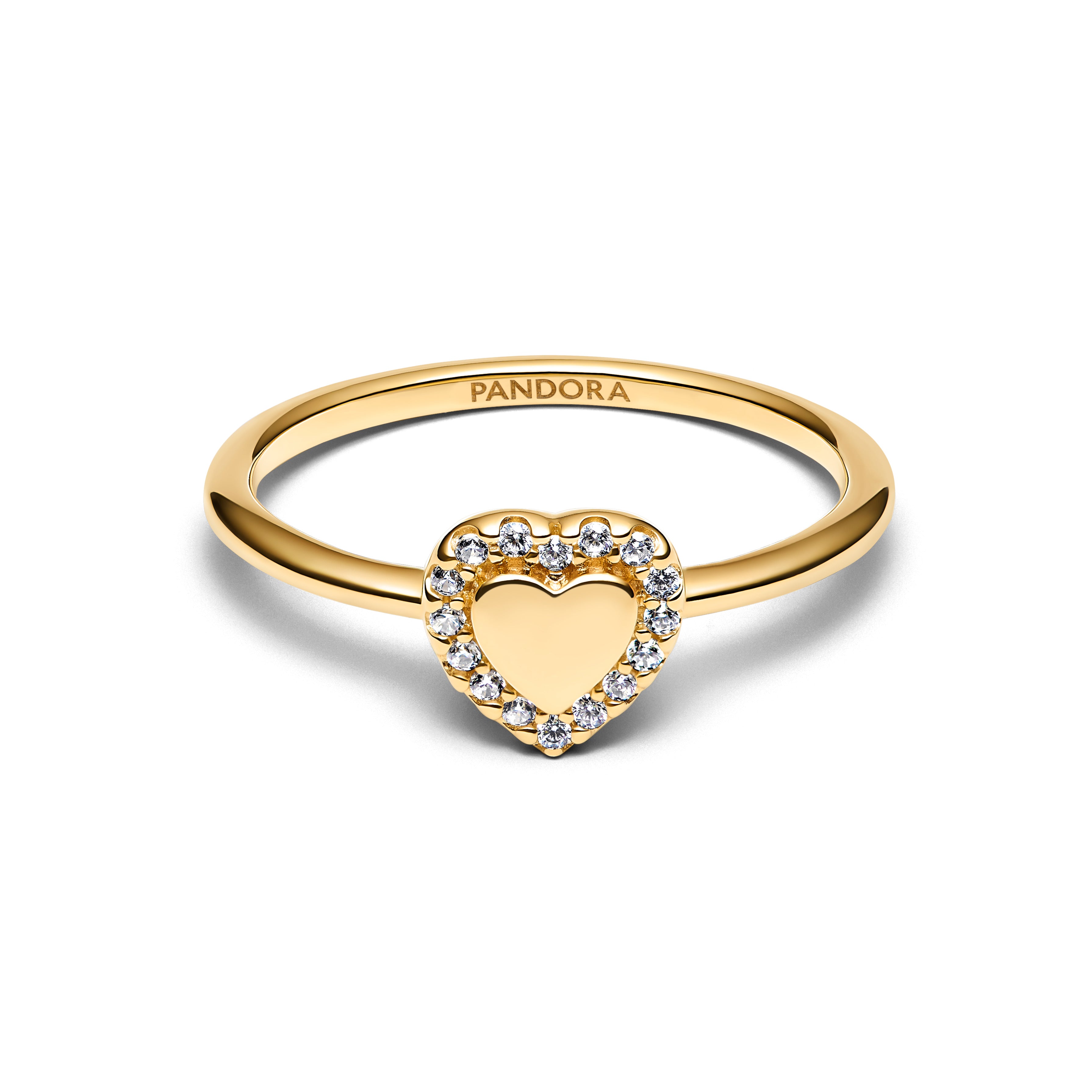 Engravable Heart Halo Ring