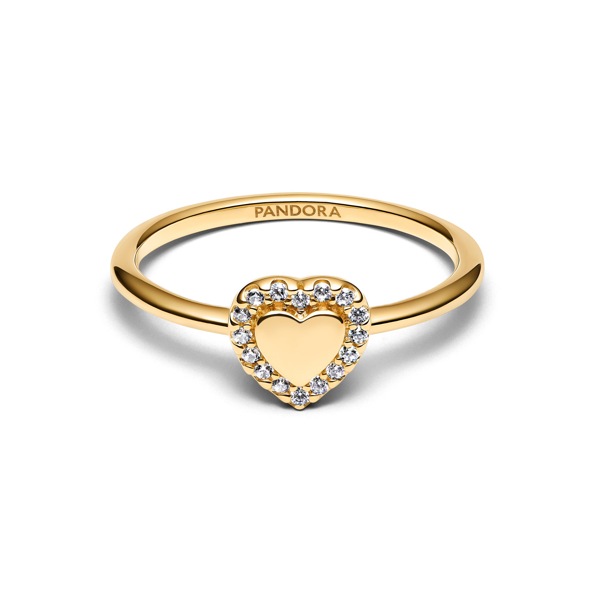 Engravable Heart Halo Ring
