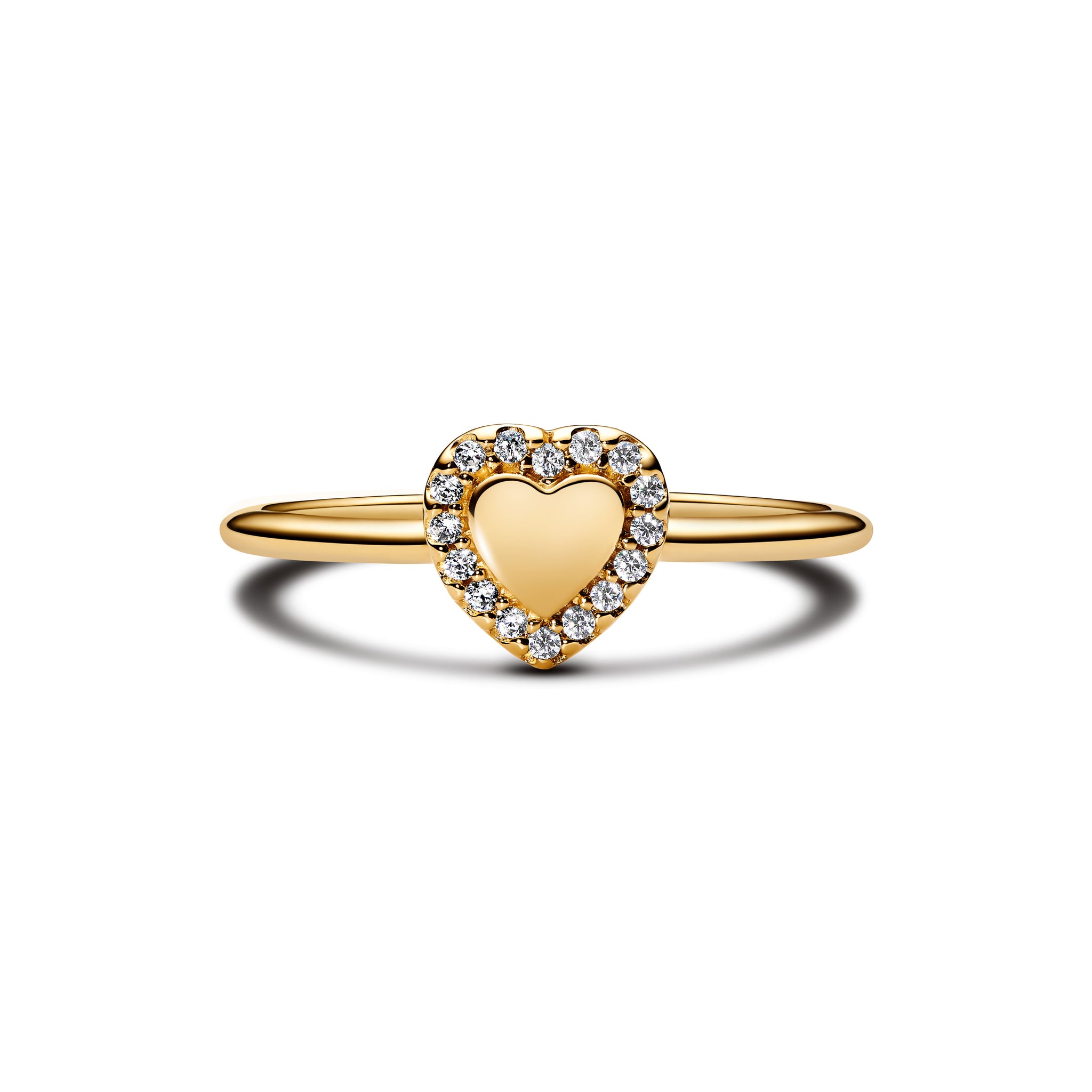Engravable Heart Halo Ring