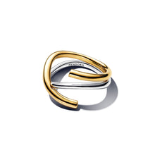 Load image into Gallery viewer, Organically Shaped Two-tone Double Ring
