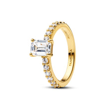 Load image into Gallery viewer, Rectangular Sparkling Halo Ring
