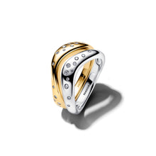 Load image into Gallery viewer, Organically Shaped Two-Tone Stacking Rings

