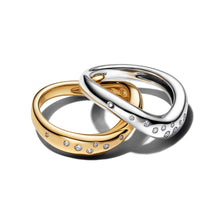 Load image into Gallery viewer, Organically Shaped Two-Tone Stacking Rings
