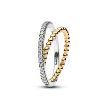 Load image into Gallery viewer, Crossover Beads &amp; Pavé Double Band Ring
