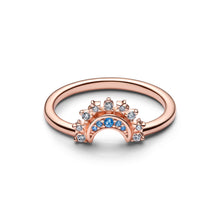 Load image into Gallery viewer, Celestial Blue Sparkling Moon Ring
