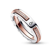 Load image into Gallery viewer, Pandora Signature Two-tone Logo &amp; Pavé Ring
