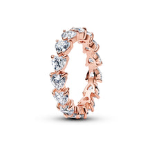 Load image into Gallery viewer, Band of Clear Hearts Ring
