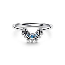 Load image into Gallery viewer, Celestial Blue Sparkling Moon Ring
