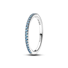 Load image into Gallery viewer, Sparkling Aquamarine Half-Eternity Band Ring
