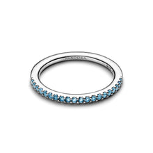 Load image into Gallery viewer, Sparkling Aquamarine Half-Eternity Band Ring
