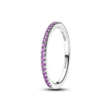 Load image into Gallery viewer, Sparkling Purple Half-Eternity Band Ring
