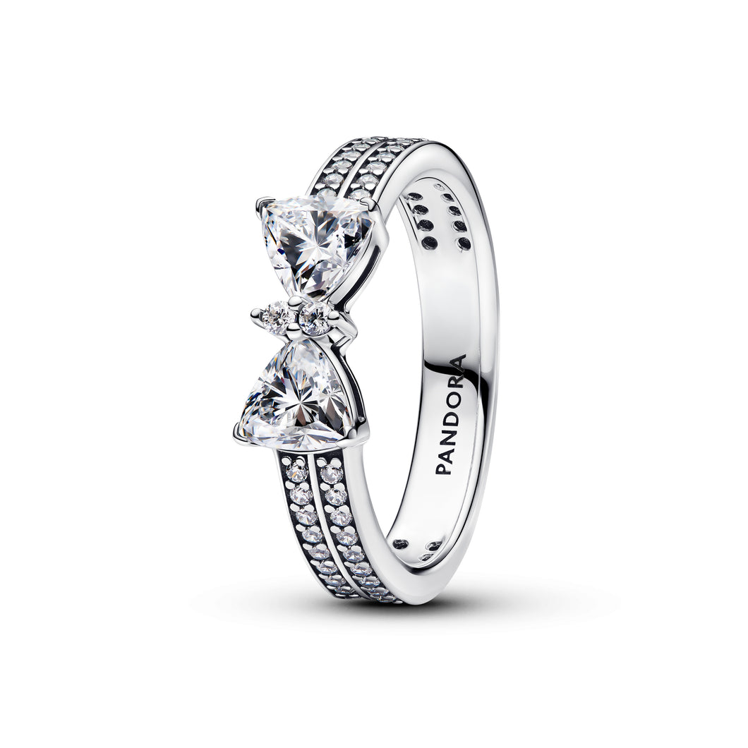 Sparkling Bow Double-row Ring