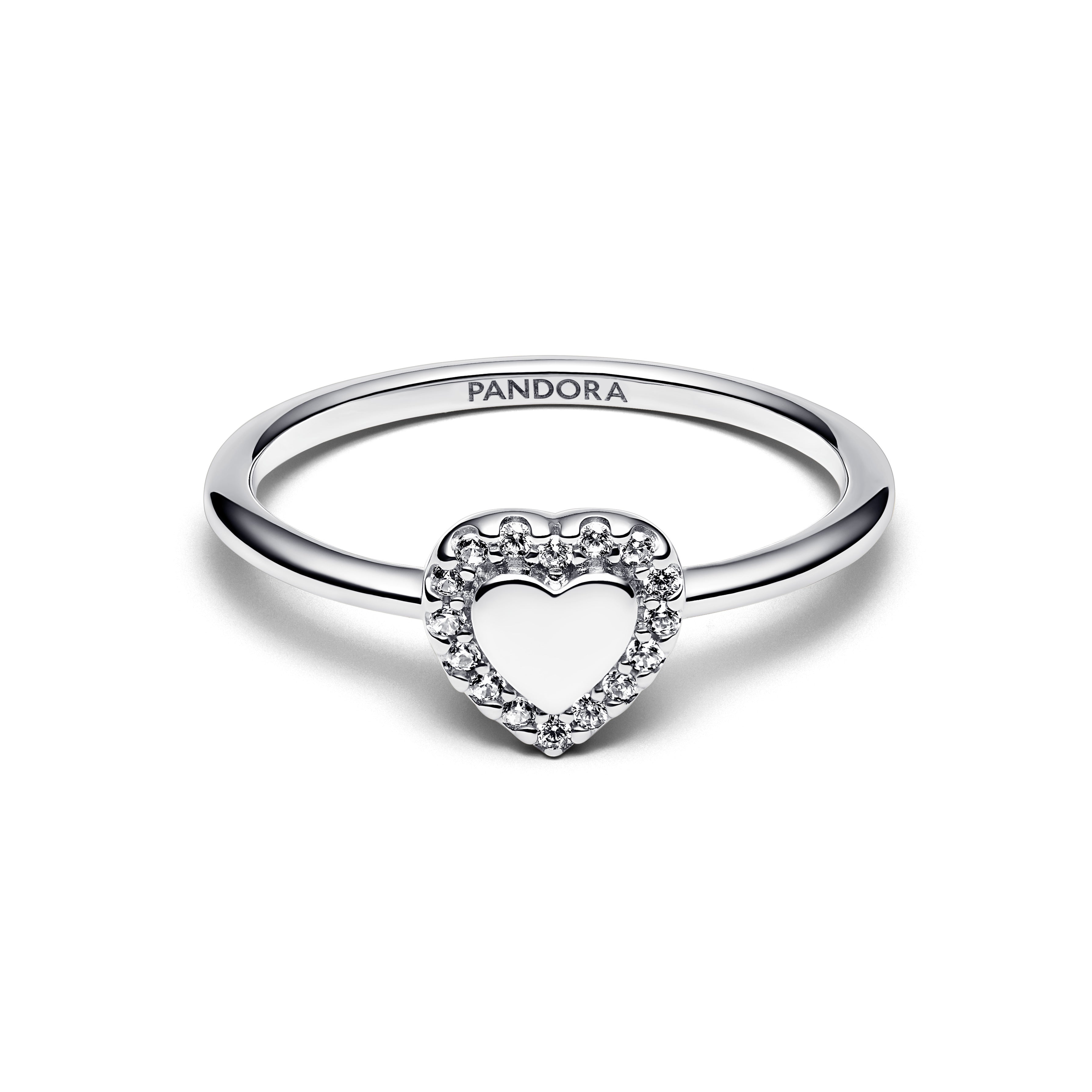 Engravable Heart Halo Ring