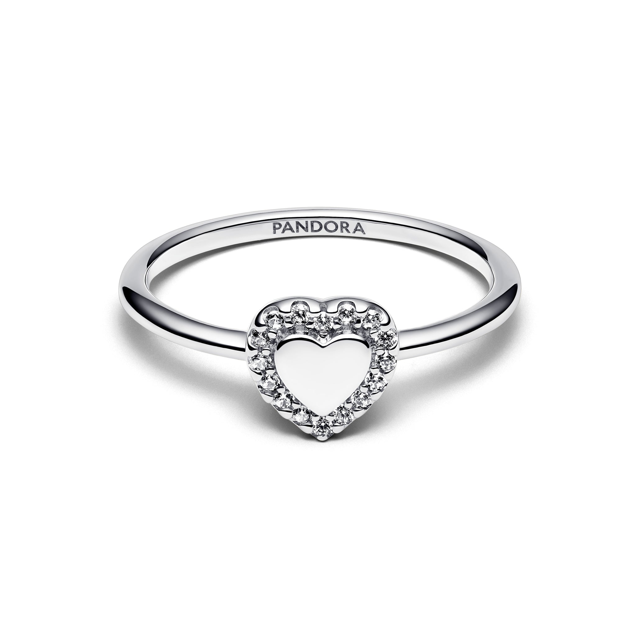 Engravable Heart Halo Ring