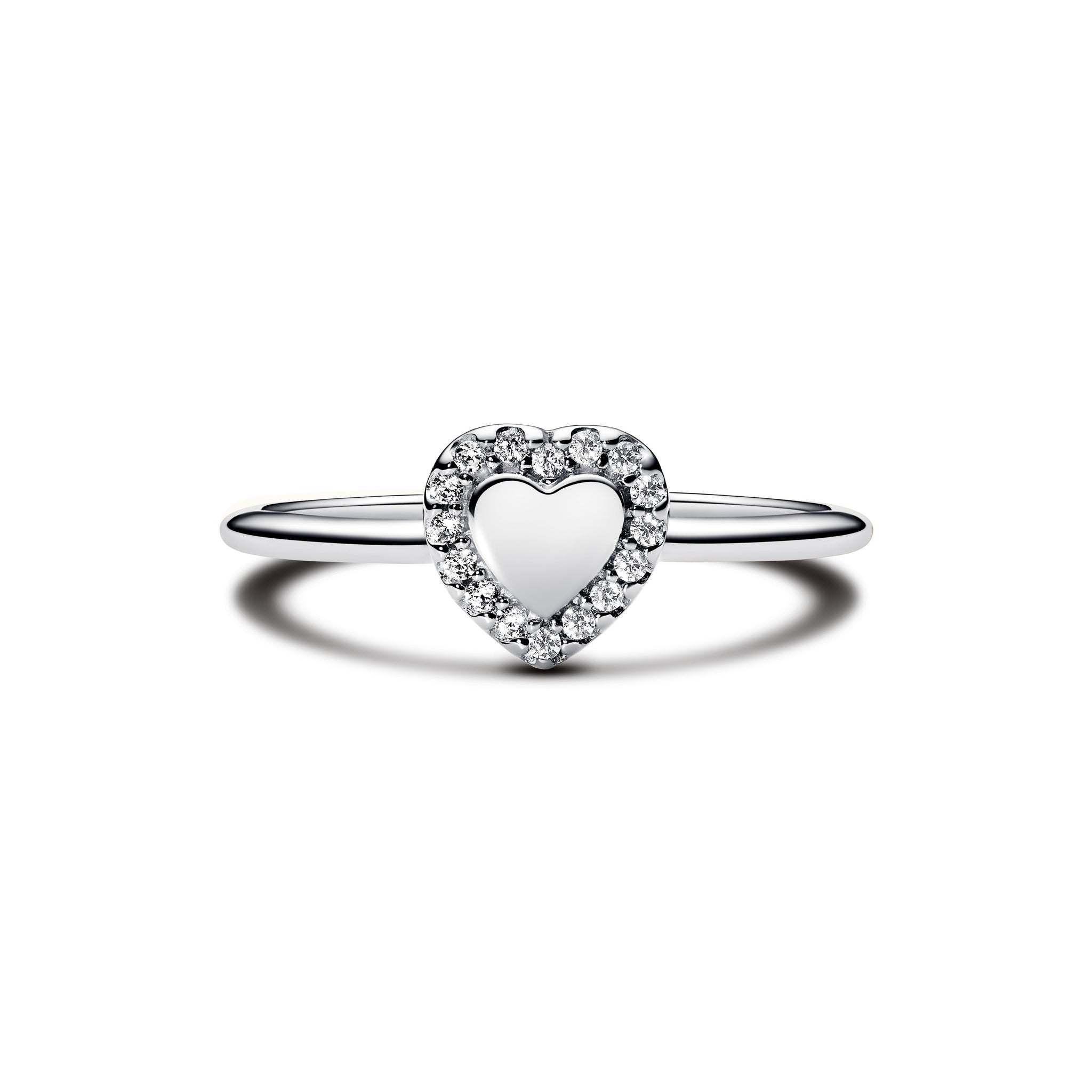 Engravable Heart Halo Ring