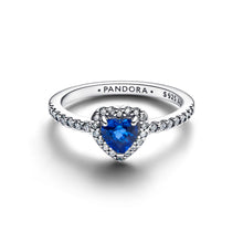 Load image into Gallery viewer, Elevated Princess Blue Heart Ring
