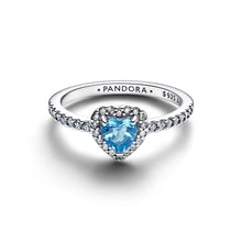 Load image into Gallery viewer, Elevated Light Blue Heart Ring
