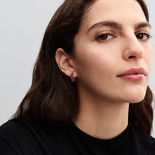 Load image into Gallery viewer, Pink Hoop Earrings
