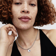 Load image into Gallery viewer, September Engravable Heart Blue Stone Dangle Charm
