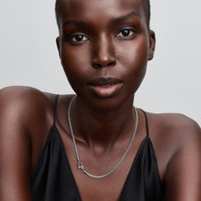 Load image into Gallery viewer, Pavé Clasp Foxtail Chain Charm Necklace
