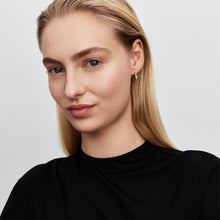 Load image into Gallery viewer, Organically Shaped Stone-Set Hoop Earrings
