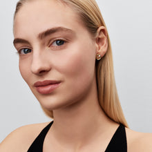 Load image into Gallery viewer, Organically Shaped Pavé Circle &amp; Treated Freshwater Cultured Pearl Stud Earrings
