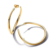 Load image into Gallery viewer, Organically Shaped 42 mm Open Hoop Earrings
