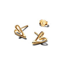 Load image into Gallery viewer, Organically Shaped Heart Stud Earrings

