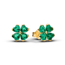 Load image into Gallery viewer, Green Lucky Clover Stud Earrings
