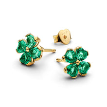 Load image into Gallery viewer, Green Lucky Clover Stud Earrings
