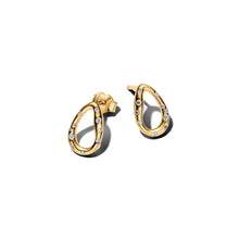 Load image into Gallery viewer, Organically Shaped Stone-Set Oval Stud Earrings
