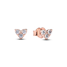 Load image into Gallery viewer, Triple Stone Heart Stud Earrings
