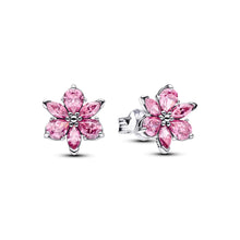 Load image into Gallery viewer, Herbarium Sparkling Pink Flower Stud Earrings
