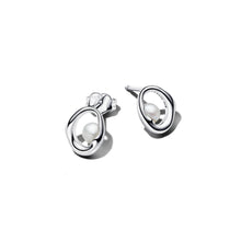 Load image into Gallery viewer, Organically Shaped Oval &amp; Treated Freshwater Cultured Pearl Stud Earrings
