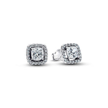 Load image into Gallery viewer, Square Halo Stud Earrings
