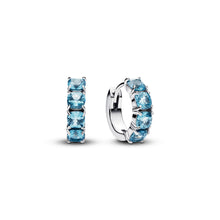 Load image into Gallery viewer, Light Blue Hoop Earrings
