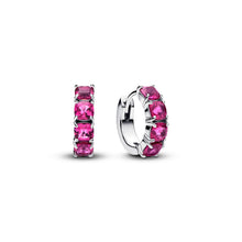 Load image into Gallery viewer, Pink Hoop Earrings
