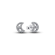 Load image into Gallery viewer, Sparkling Moon Stud Earrings
