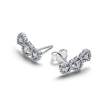 Load image into Gallery viewer, Halo Heart Trilogy Stud Earrings
