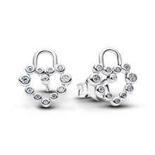Load image into Gallery viewer, Sparkling Heart Padlock Stud Earrings
