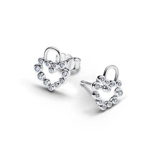 Load image into Gallery viewer, Sparkling Heart Padlock Stud Earrings
