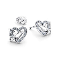 Load image into Gallery viewer, Entwined Heart &amp; Butterfly Stud Earrings
