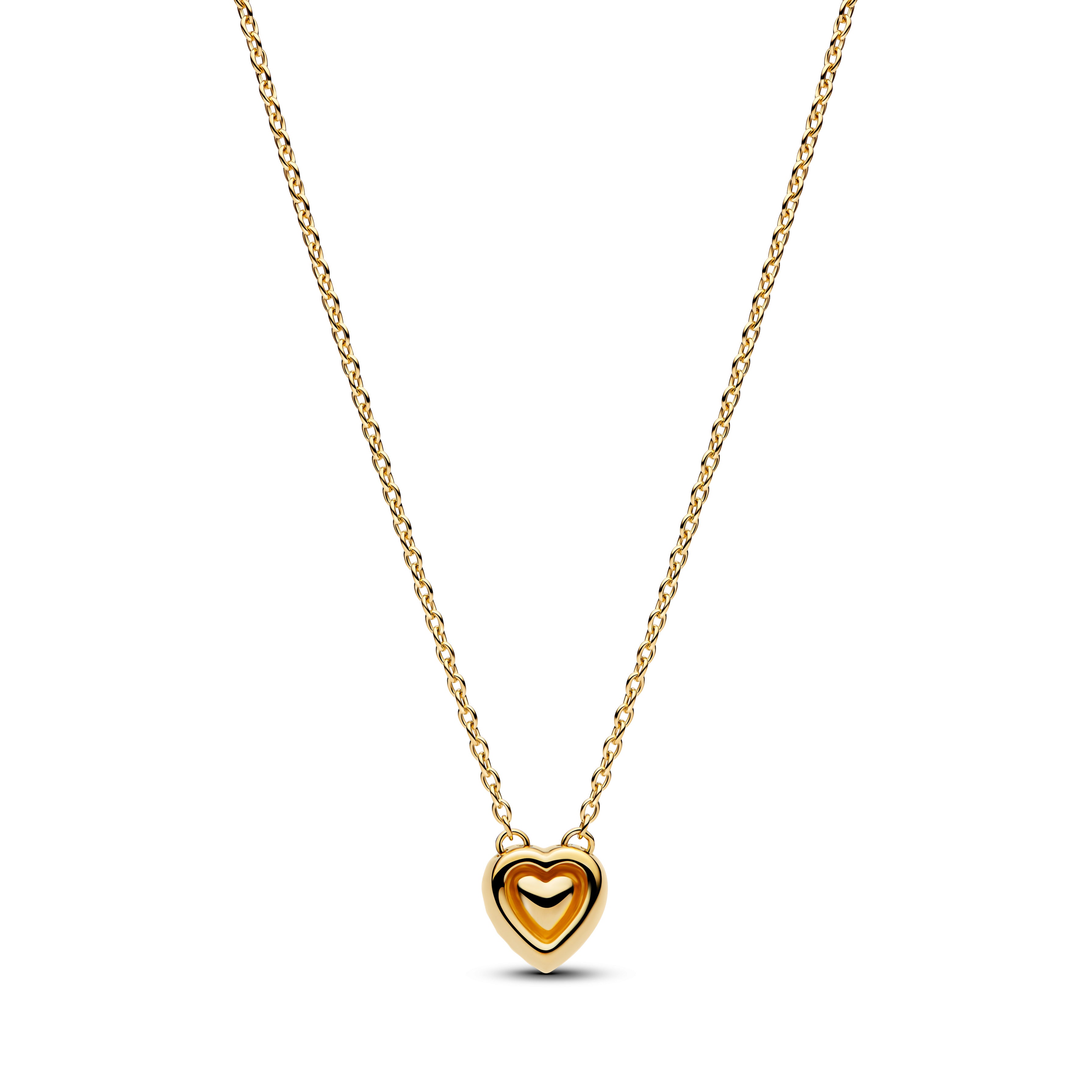 Engravable Heart Halo Collier Necklace