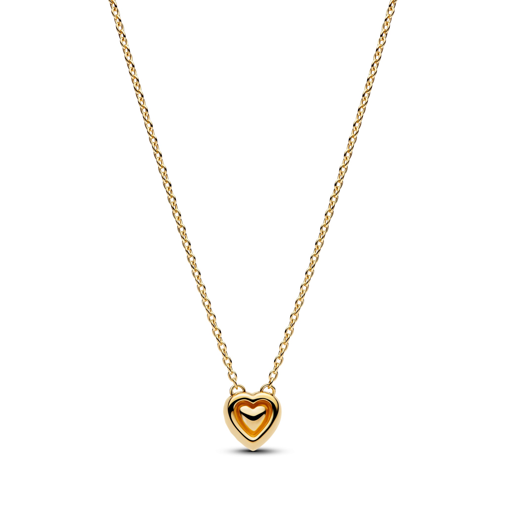 Engravable Heart Halo Collier Necklace