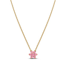 Load image into Gallery viewer, Sparkling Pink Flower Pendant Necklace
