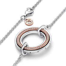 Load image into Gallery viewer, Pandora Signature Two tone Logo &amp; Pavé Necklace
