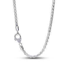 Load image into Gallery viewer, Pavé Clasp Foxtail Chain Charm Necklace
