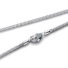 Load image into Gallery viewer, Pavé Clasp Foxtail Chain Charm Necklace

