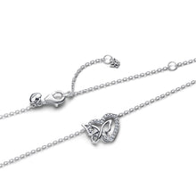 Load image into Gallery viewer, Entwined Heart &amp; Butterfly Pendant Necklace
